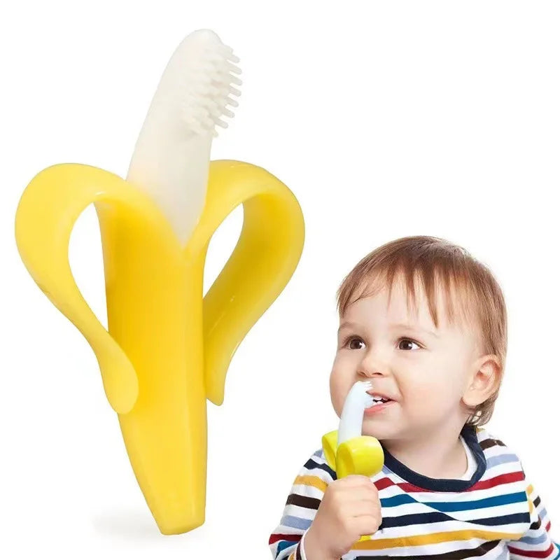 מברשת נשכן סיליקון לתינוק בצורת בננה – תמונת מוצר