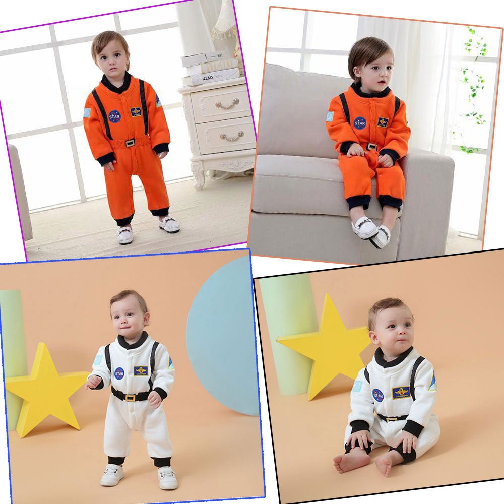 תחפושת אסטרונאוט לליל כל הקדושים ולחג המולד לגיל 6-48 חודשים – לבן