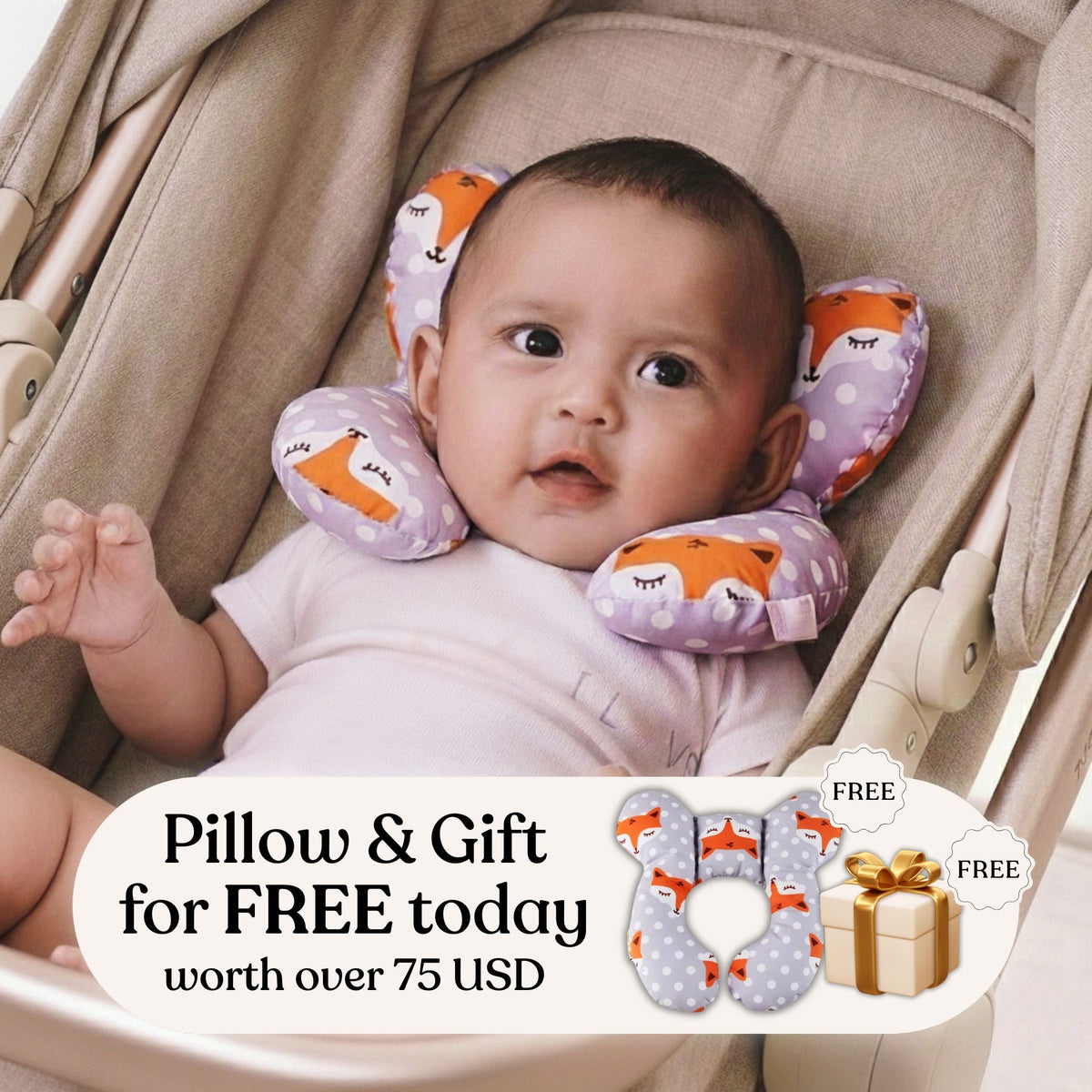 כרית תמיכה לראש התינוק CozyComfort – שועל כתום