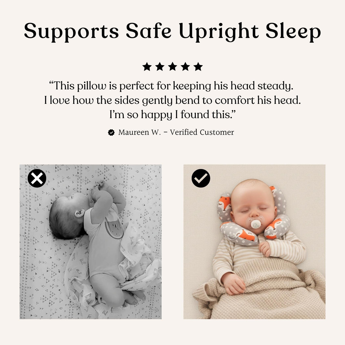כרית תמיכה לראש התינוק CozyComfort – חיה סקנדינבית