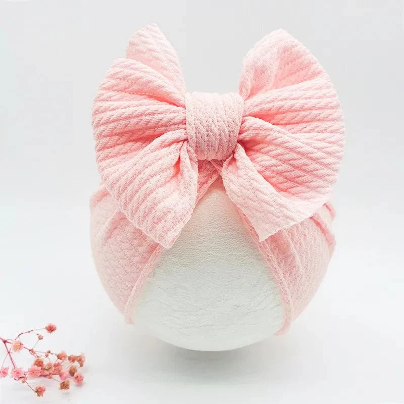 טורבן קשר עם פפיון לילדות – ורוד ורד