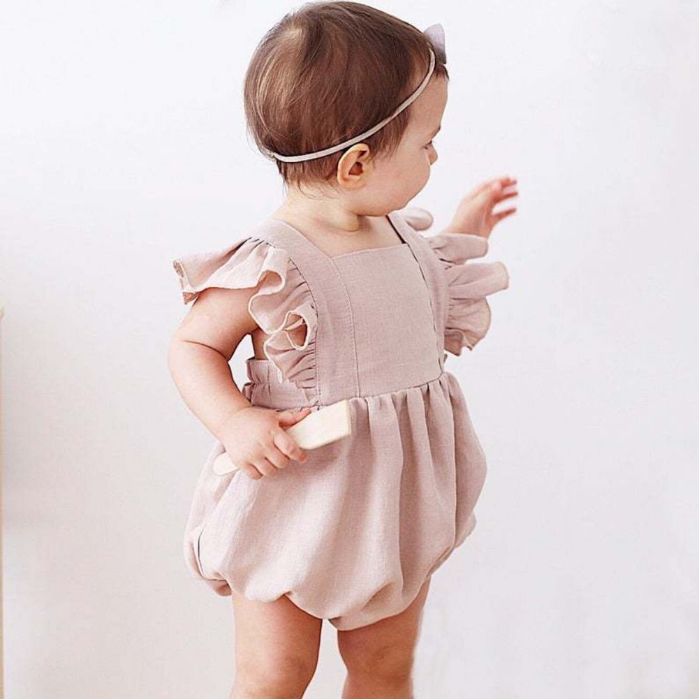 בגד גוף עם מלמלות לתינוק לגיל 3-24 חודשים – ורוד
